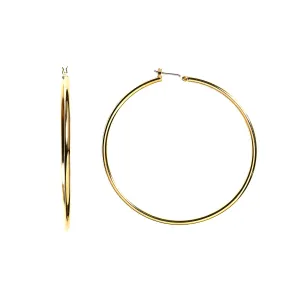 10k Yellow Gold 1.5mm Shiny Round Tube Hoop Earrings