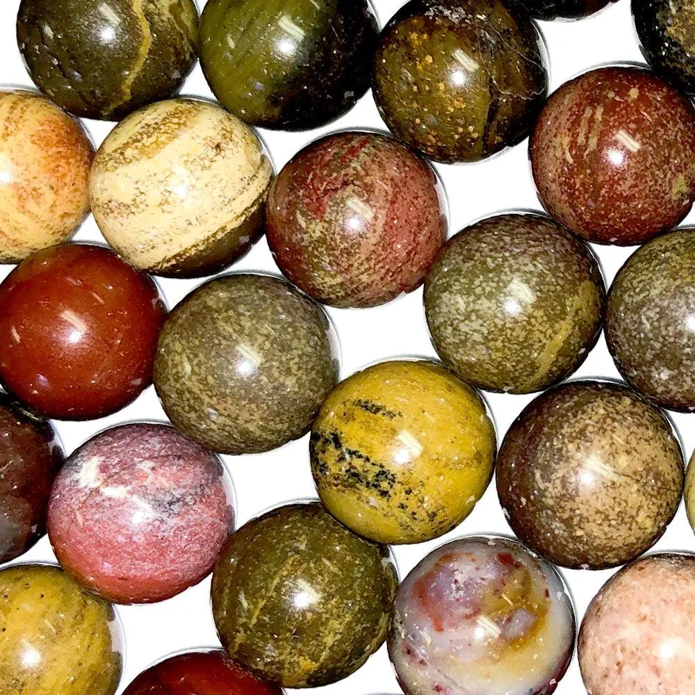 10mm Round Grade A Gemstone Beads - Apple Jasper (Pack of 10)