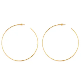 14k Gold Round Large Hoop Earrings, Diameter 105 mm