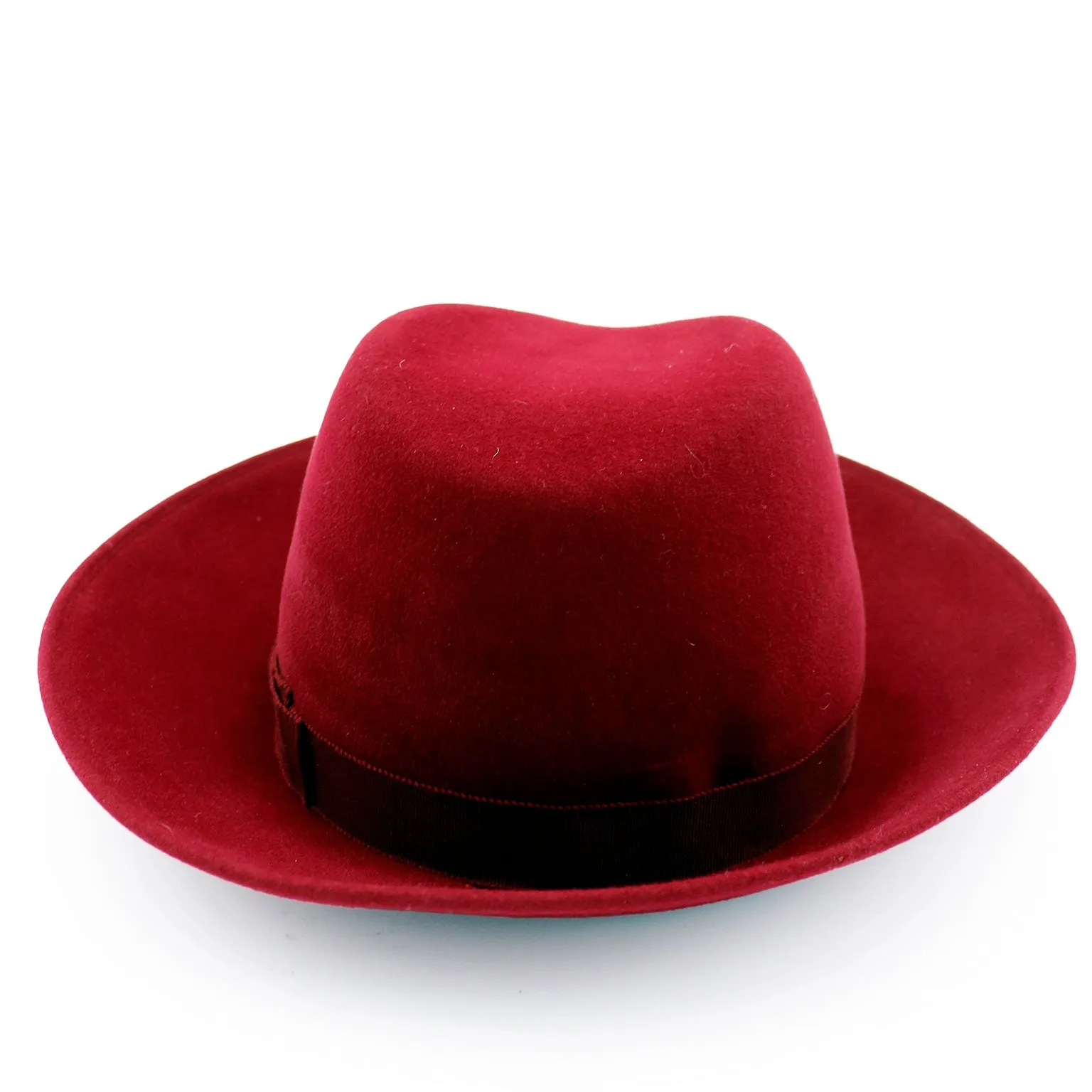 1990s Patricia Underwood Vintage Burgundy Red Wool Fedora Hat