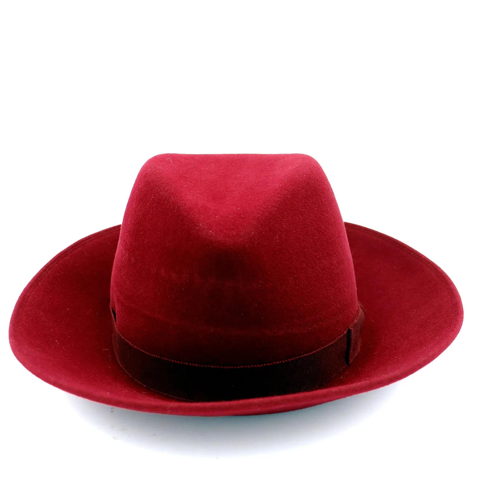 1990s Patricia Underwood Vintage Burgundy Red Wool Fedora Hat