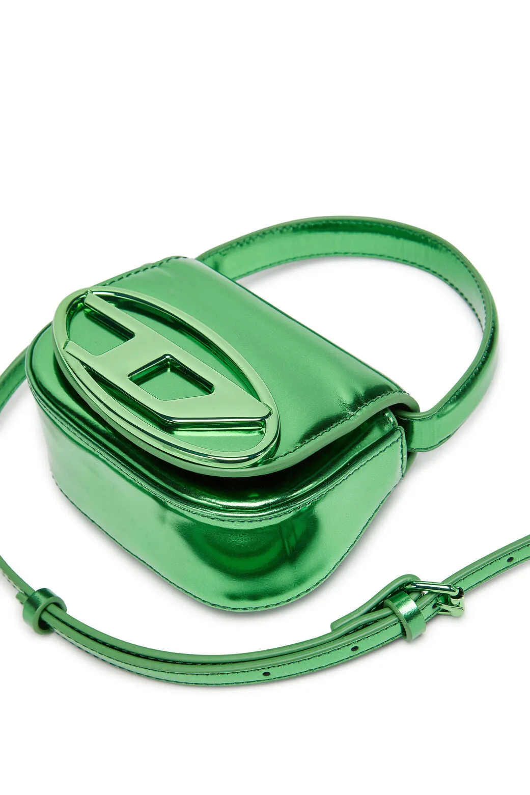 1DR-XS-S-Iconic mini bag in mirrored leather Green