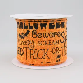 2.5" Orange Canvas Halloween Ribbon: Orange & Black (10 Yards)