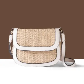 Accessorize London Women's Cream Woven Sling Bag