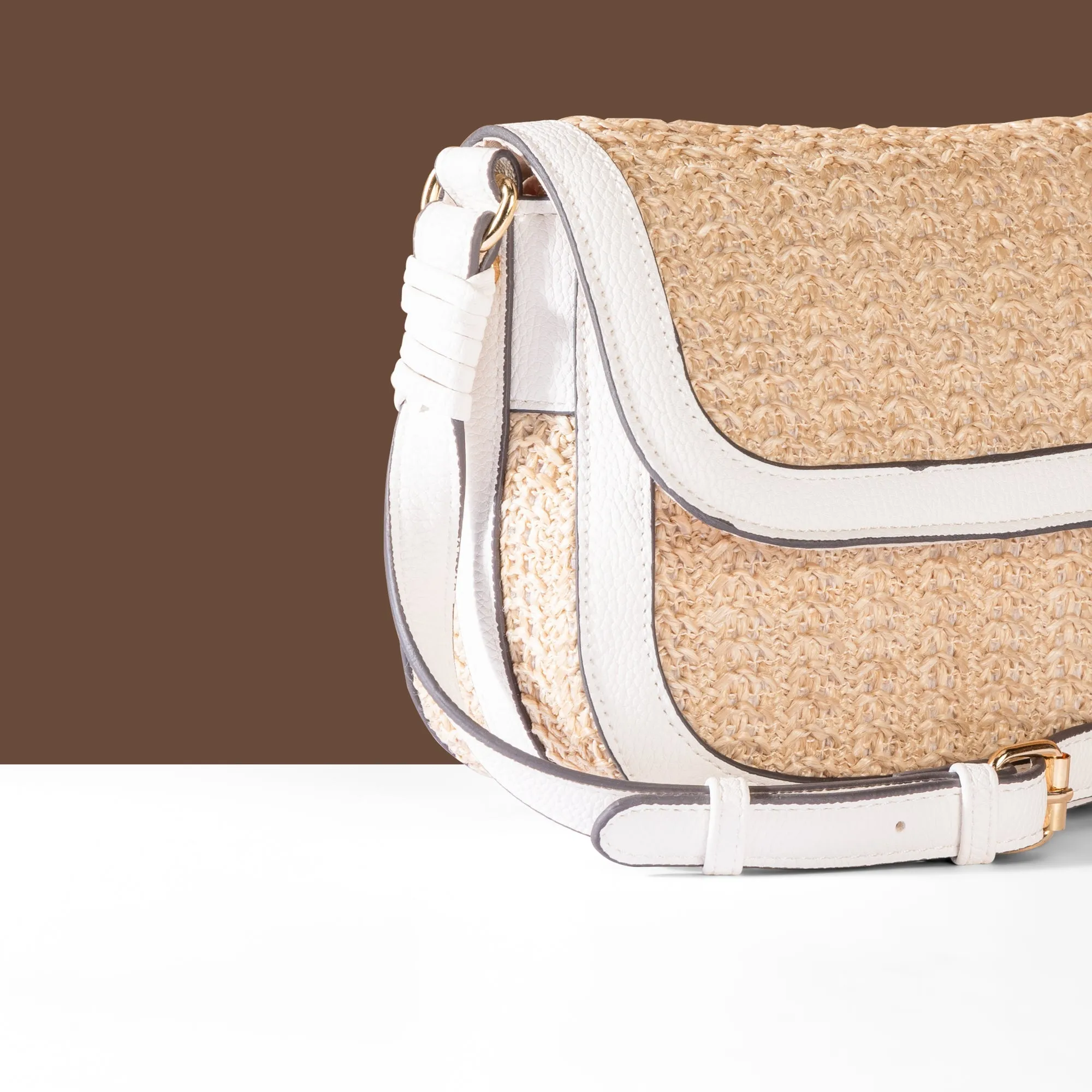 Accessorize London Women's Cream Woven Sling Bag