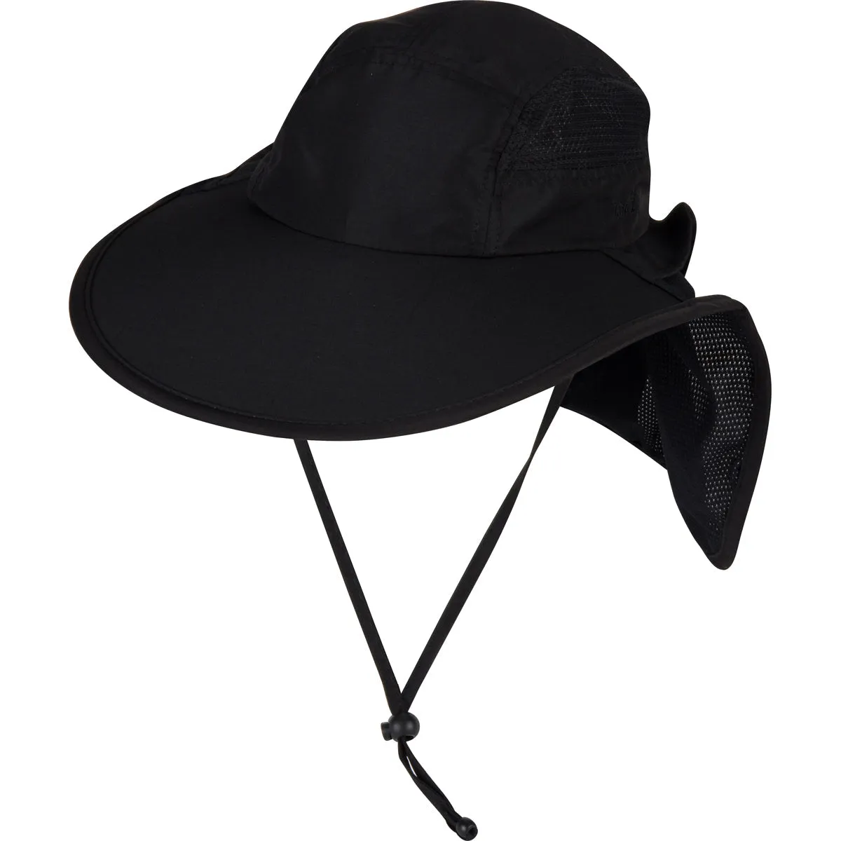 Adult Wide Brim   Flap Neck Sun Protective Adventure Hat | Black