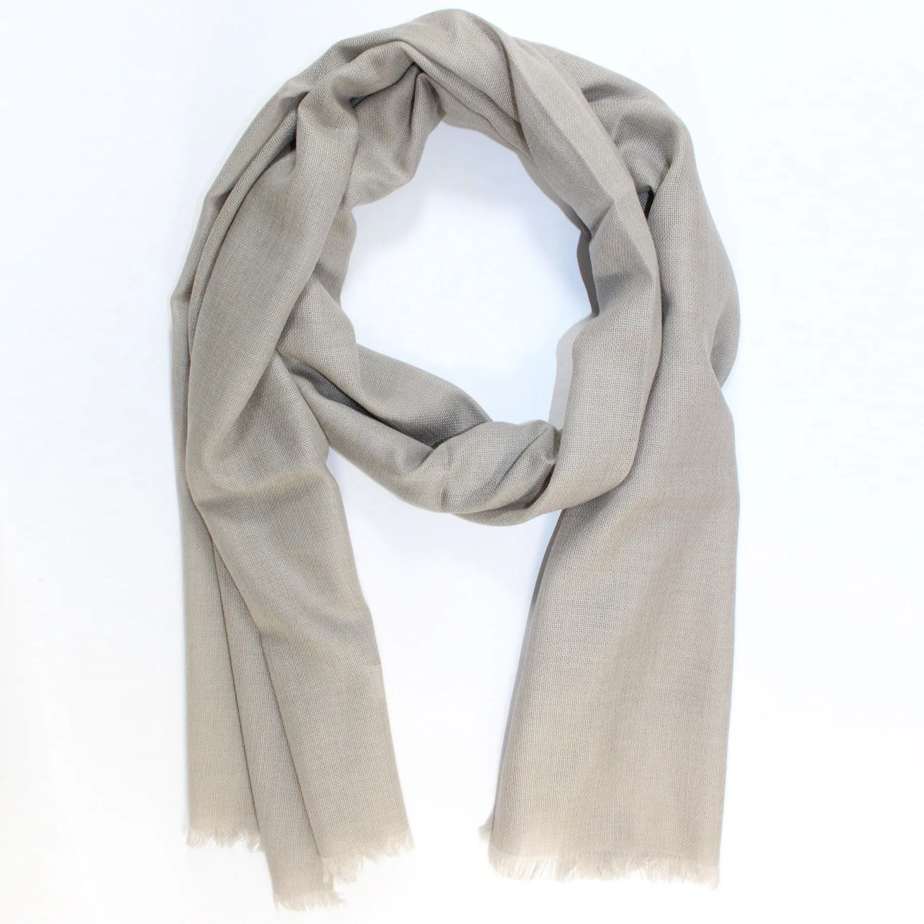 Agnona Scarf Taupe Cashmere Cotton Shawl SALE