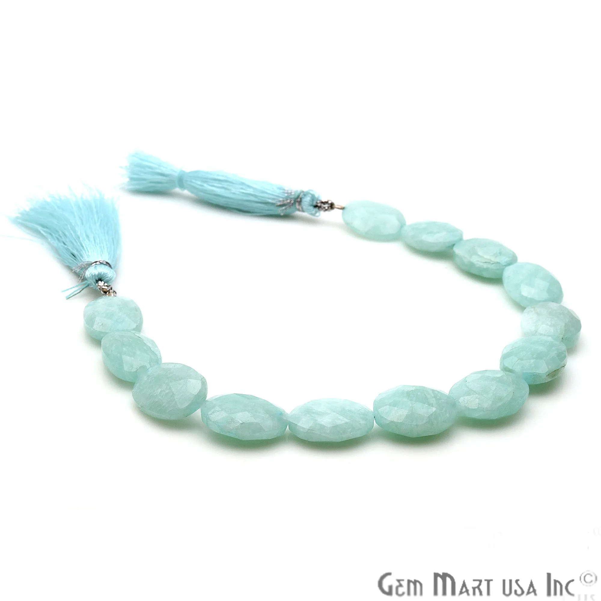 Amazonite Oval Beads, 8 Inch Gemstone Strands, Drilled Strung Briolette Beads, Oval Shape, 19x13mm