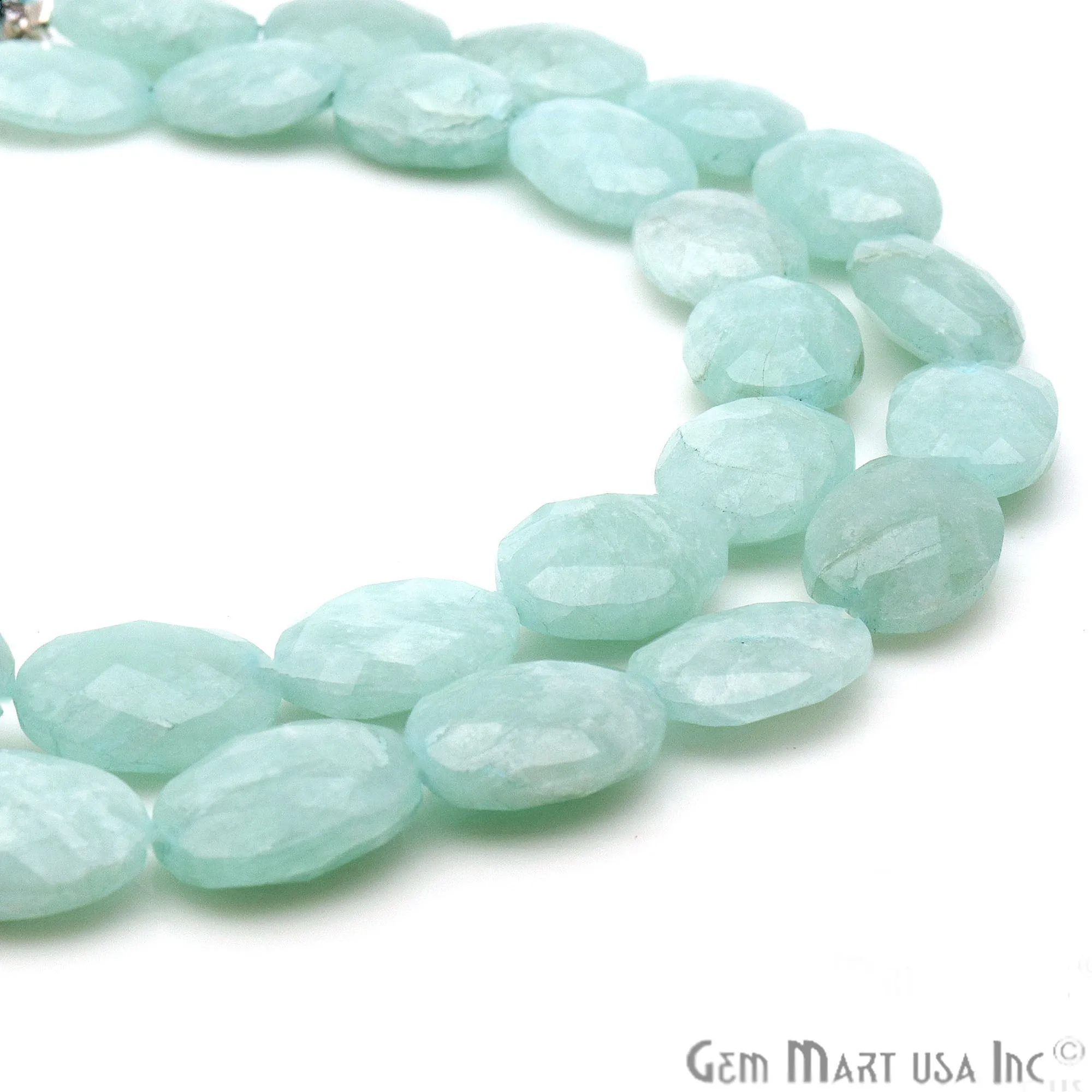 Amazonite Oval Beads, 8 Inch Gemstone Strands, Drilled Strung Briolette Beads, Oval Shape, 19x13mm