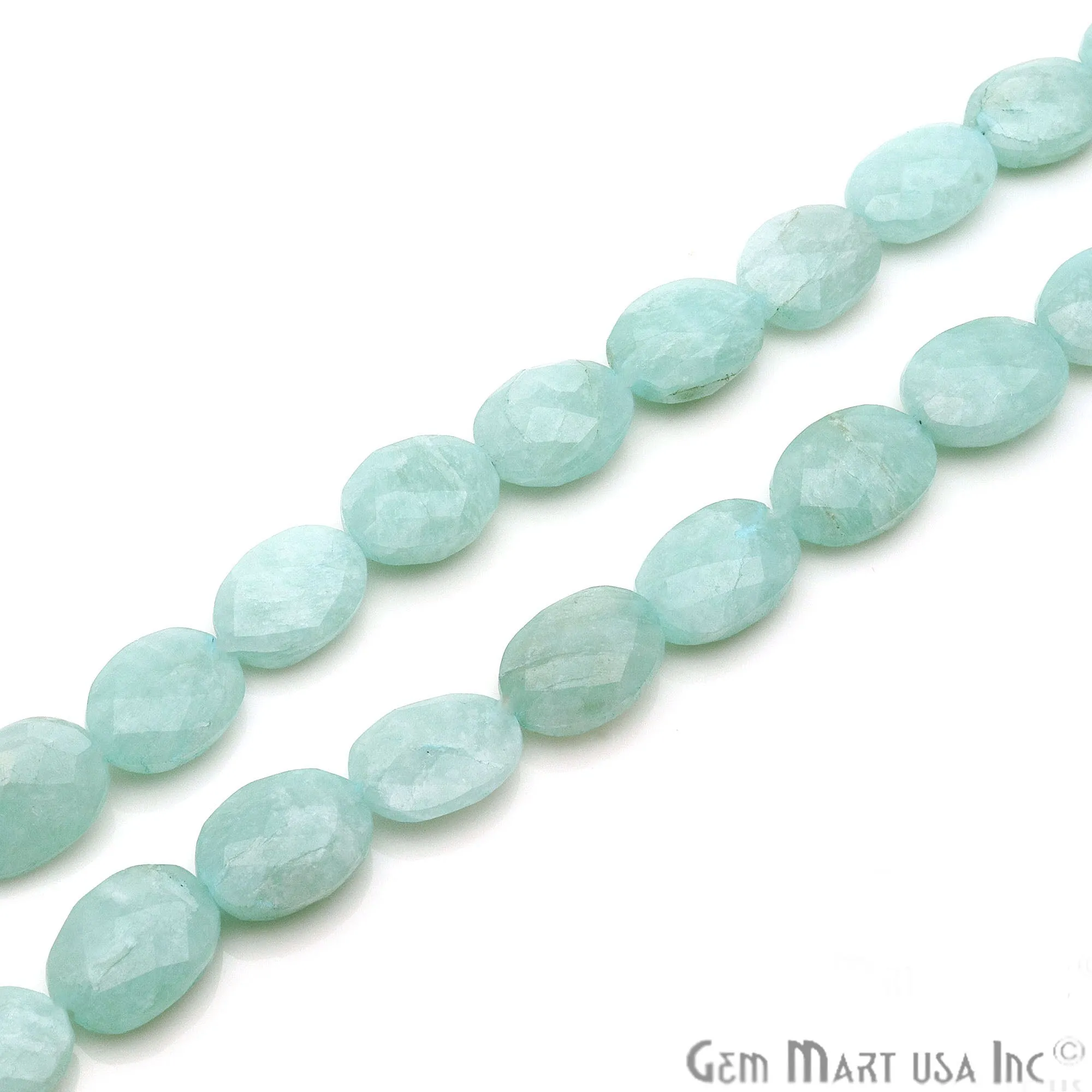 Amazonite Oval Beads, 8 Inch Gemstone Strands, Drilled Strung Briolette Beads, Oval Shape, 19x13mm