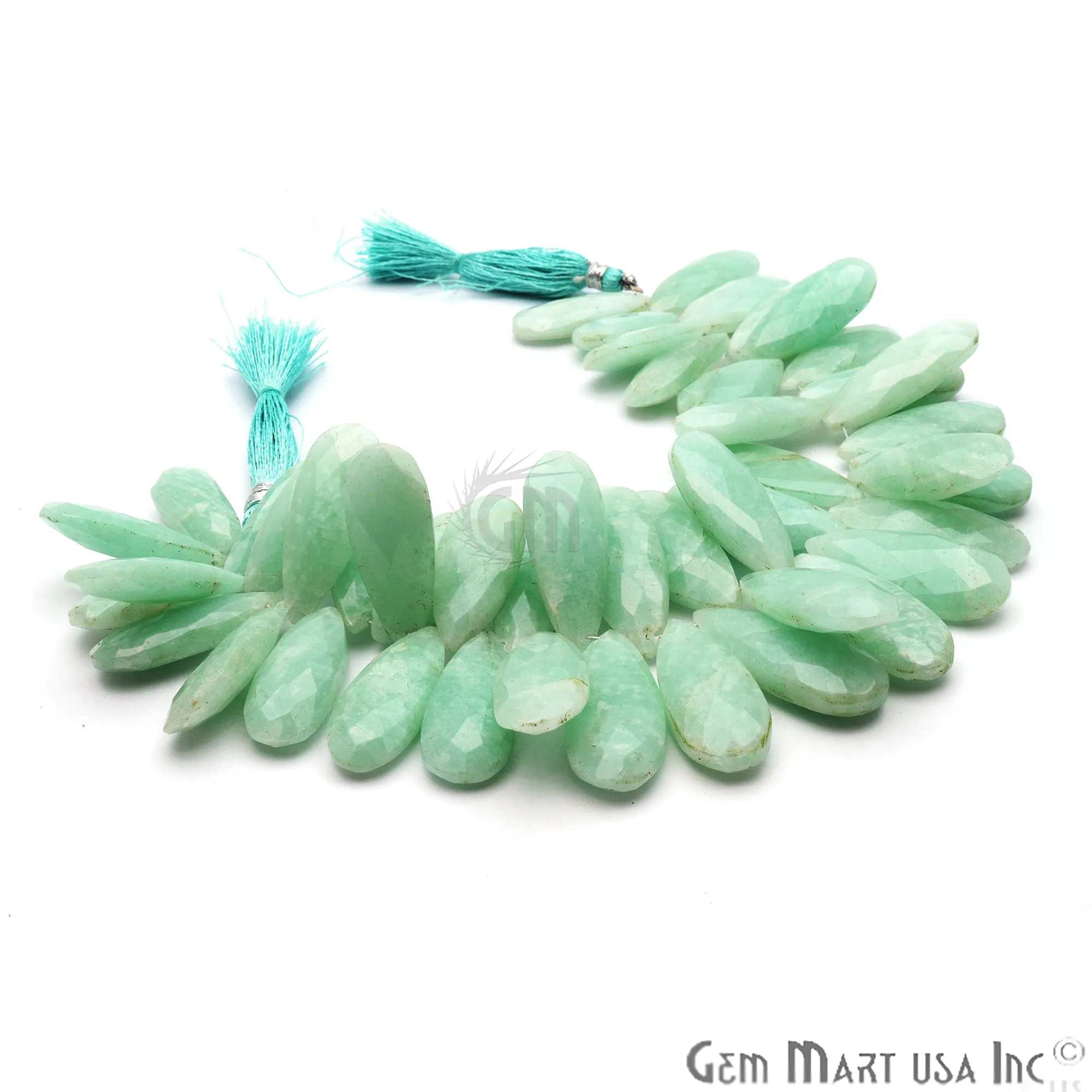 Amazonite Pears Beads, 8 Inch Gemstone Strands, Drilled Strung Briolette Beads, Pears Shape, 28x12mm