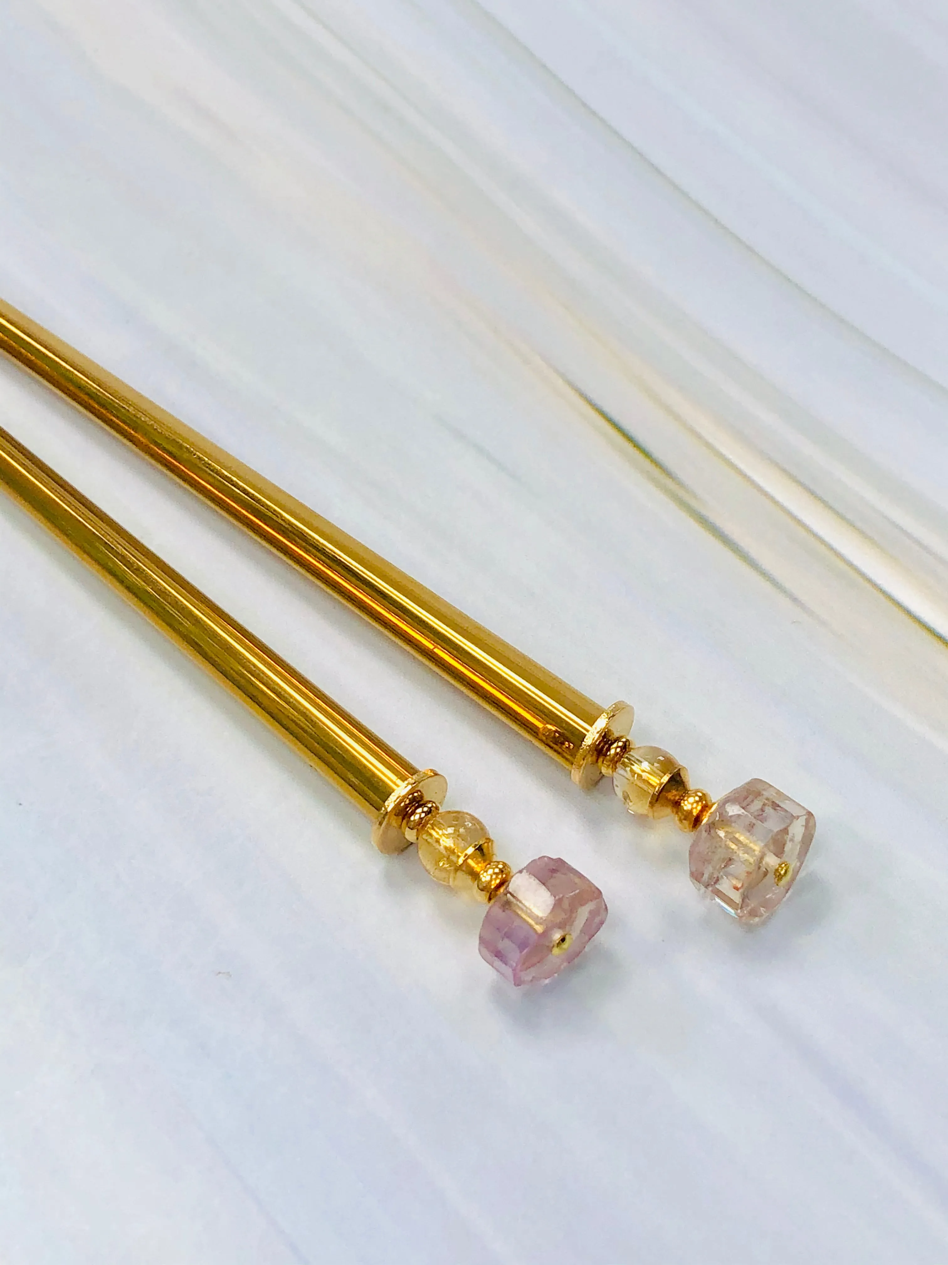 Ametrine Gemstone Hair Sticks, Luxury Gold Hair Pins, gemstone shawl pin