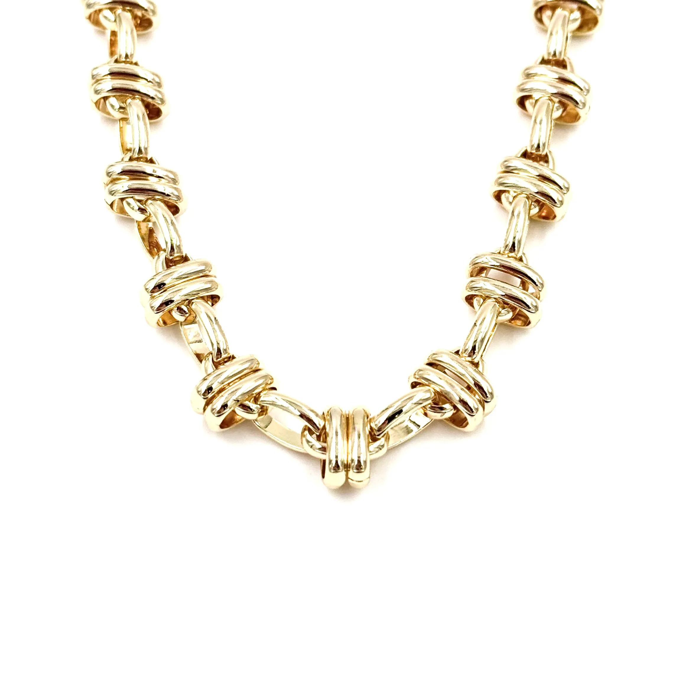 Ashley Gold Stainless Steel Gold Plated Stacked Chain Chunky Necklace