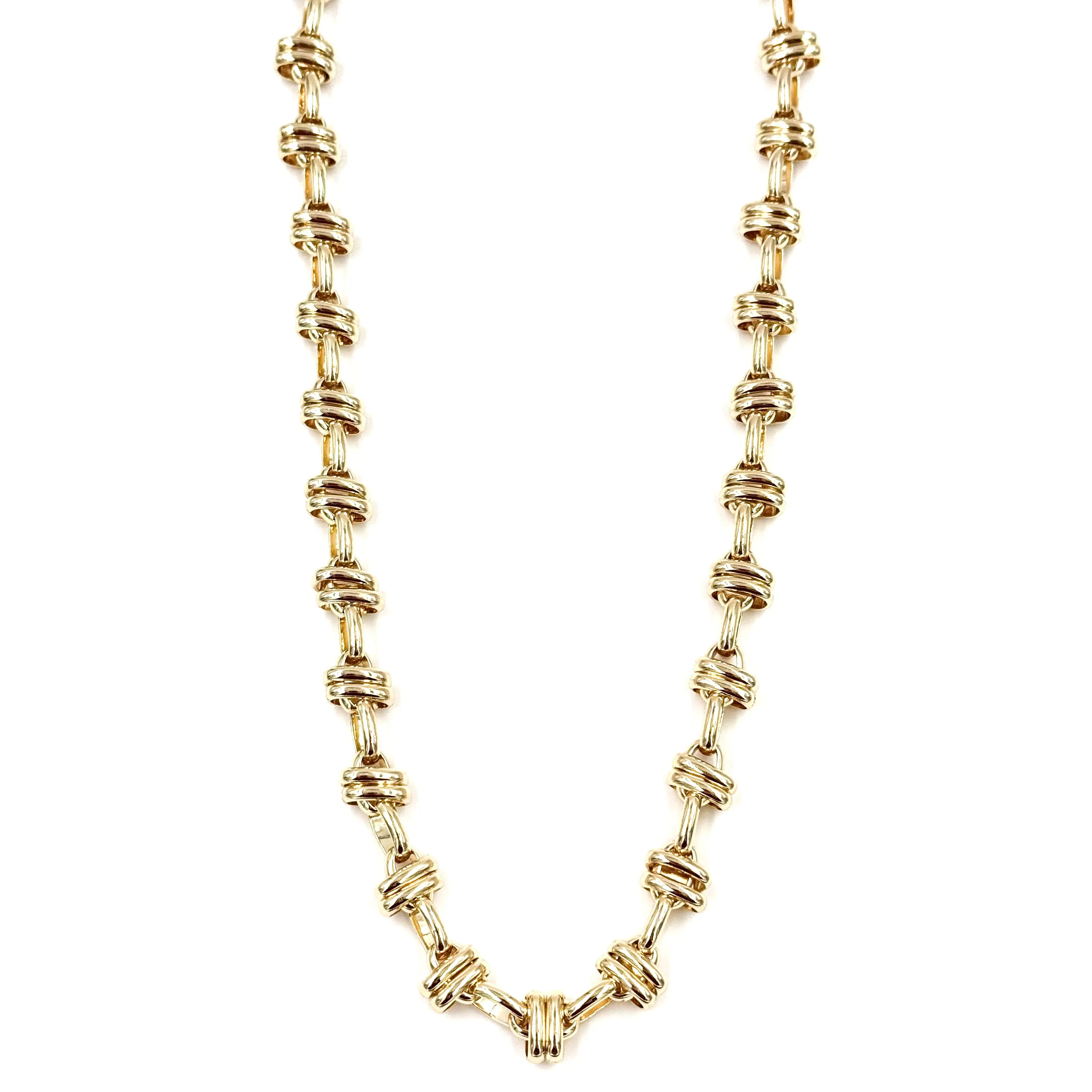 Ashley Gold Stainless Steel Gold Plated Stacked Chain Chunky Necklace