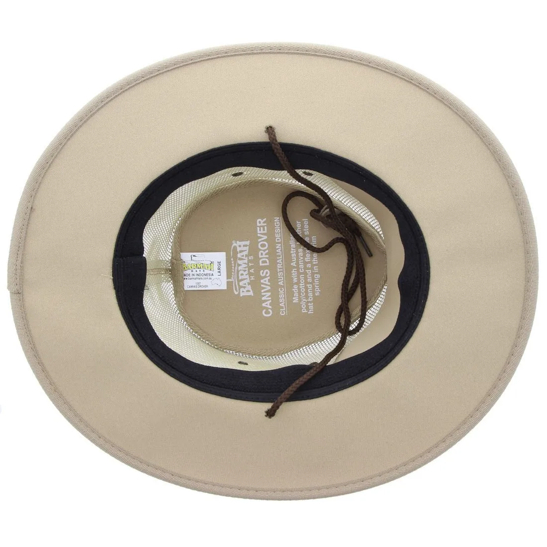 Barmah 1057BE Canvas Drover Airflow Hat - Beige