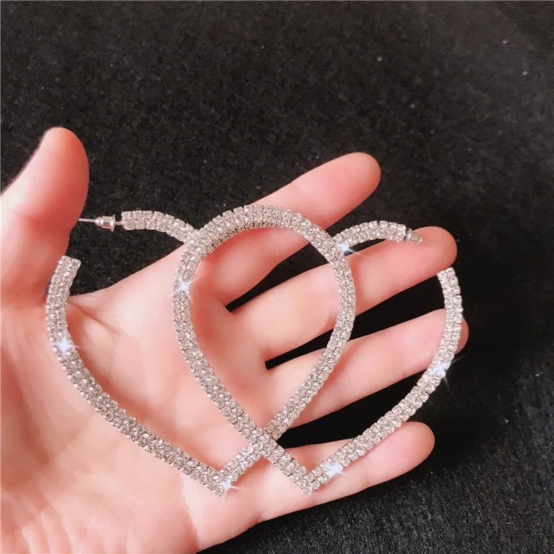 Big Heart CZ Hoops