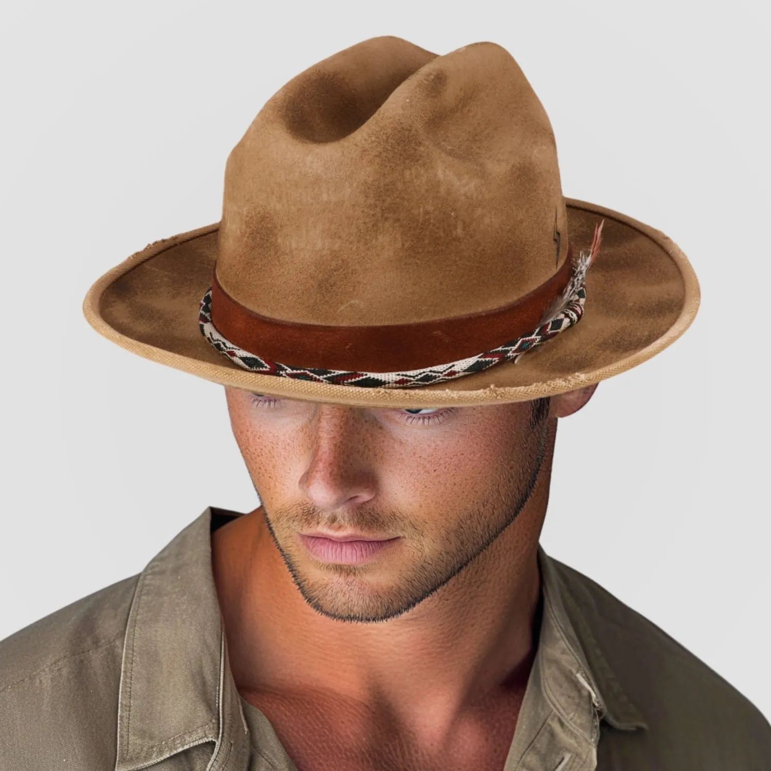 Boone - Handcrafted Distressed Finish Vintage City Western Hat