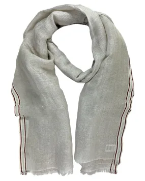 Brunello Cucinelli Scarf Beige Linen Cashmere Silk Men Shawl 2024 Collection SALE