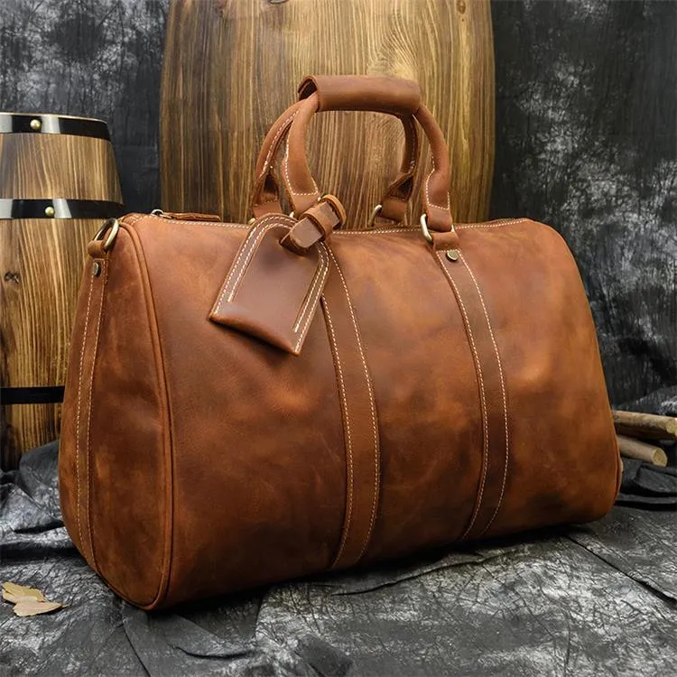 Business Travel Bags For Men Genuine Leather Shoe Duffle