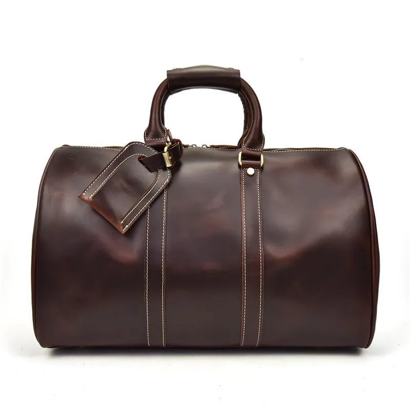 Business Travel Bags For Men Genuine Leather Shoe Duffle