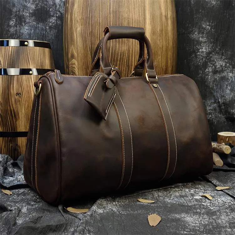 Business Travel Bags For Men Genuine Leather Shoe Duffle