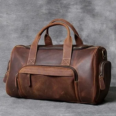 Business Travel Bags For Men Genuine Leather Shoe Duffle