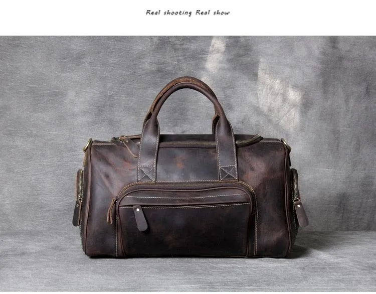 Business Travel Bags For Men Genuine Leather Shoe Duffle