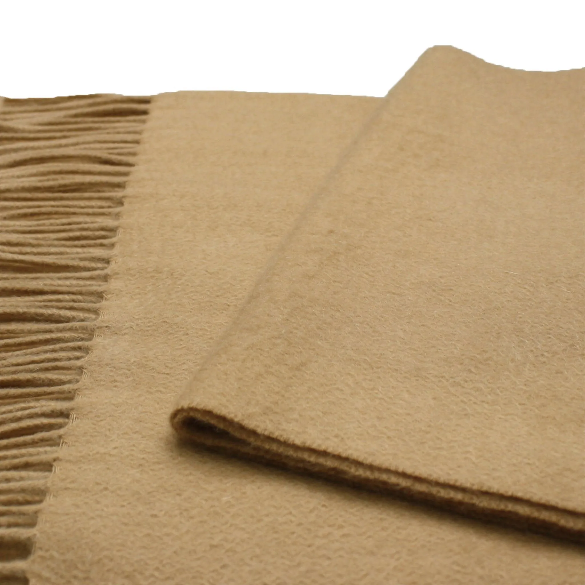 Camel Cashmere Scarf Woven Plain