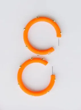 Candace Orange Large Hoop