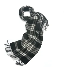 Check Lambswool Scarf Woven Black White