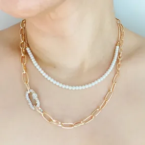 Classic Duo Layered Pearl Necklace Set by Ellisonyoung.com