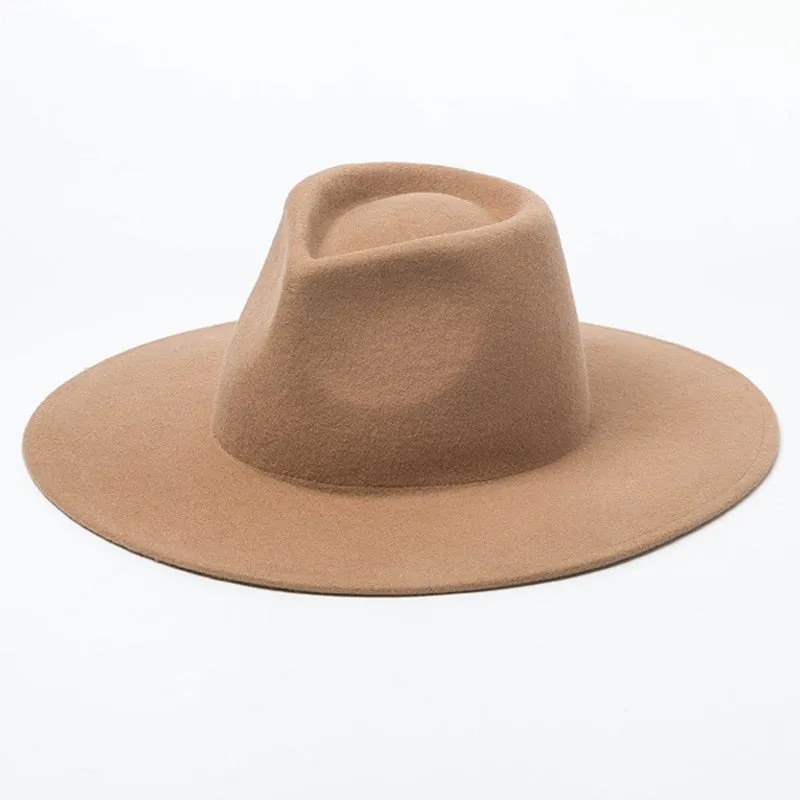 Classical Wide Brim Porkpie Fedora Hat