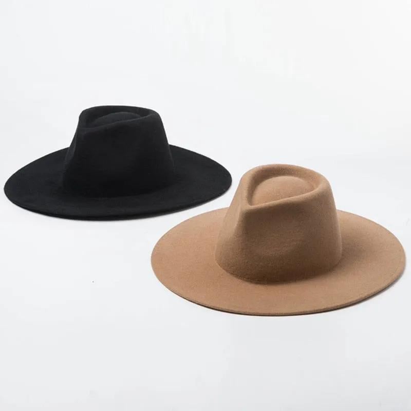 Classical Wide Brim Porkpie Fedora Hat