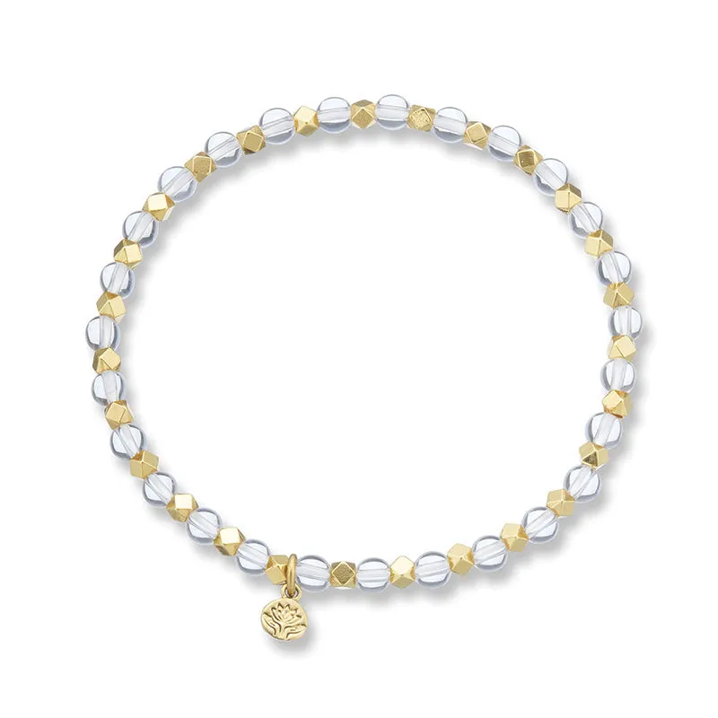 CRYSTAL QUARTZ AURA OF GOLD GEM BRACELET