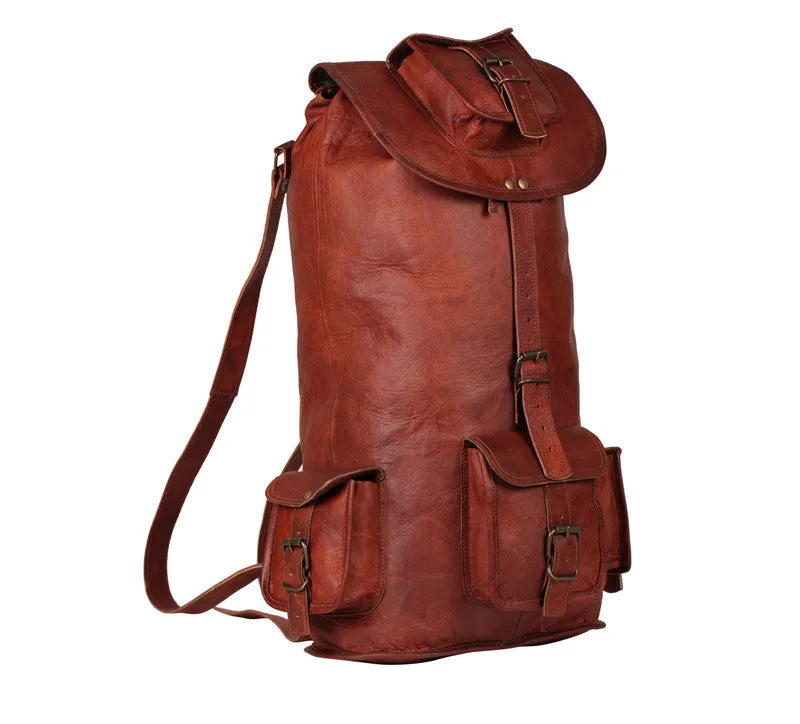 Distressed Leather Backpack 18"