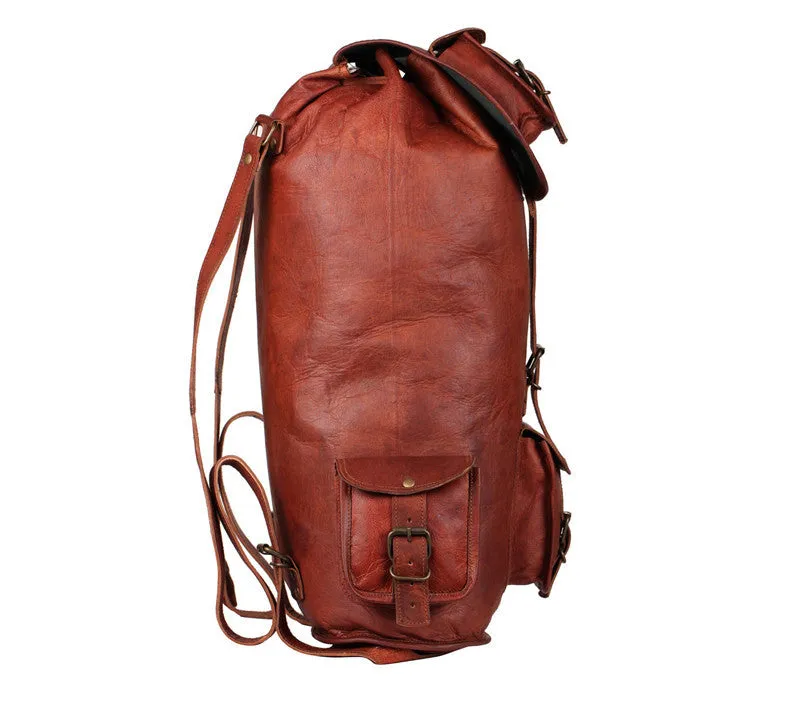 Distressed Leather Backpack 18"