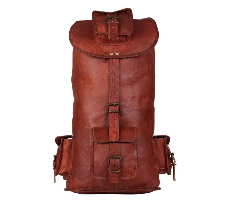 Distressed Leather Backpack 18"