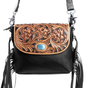 Ebony Delight Hand-Tooled Bag