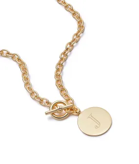 Engravable Medallion Necklace 18ct Gold Plate