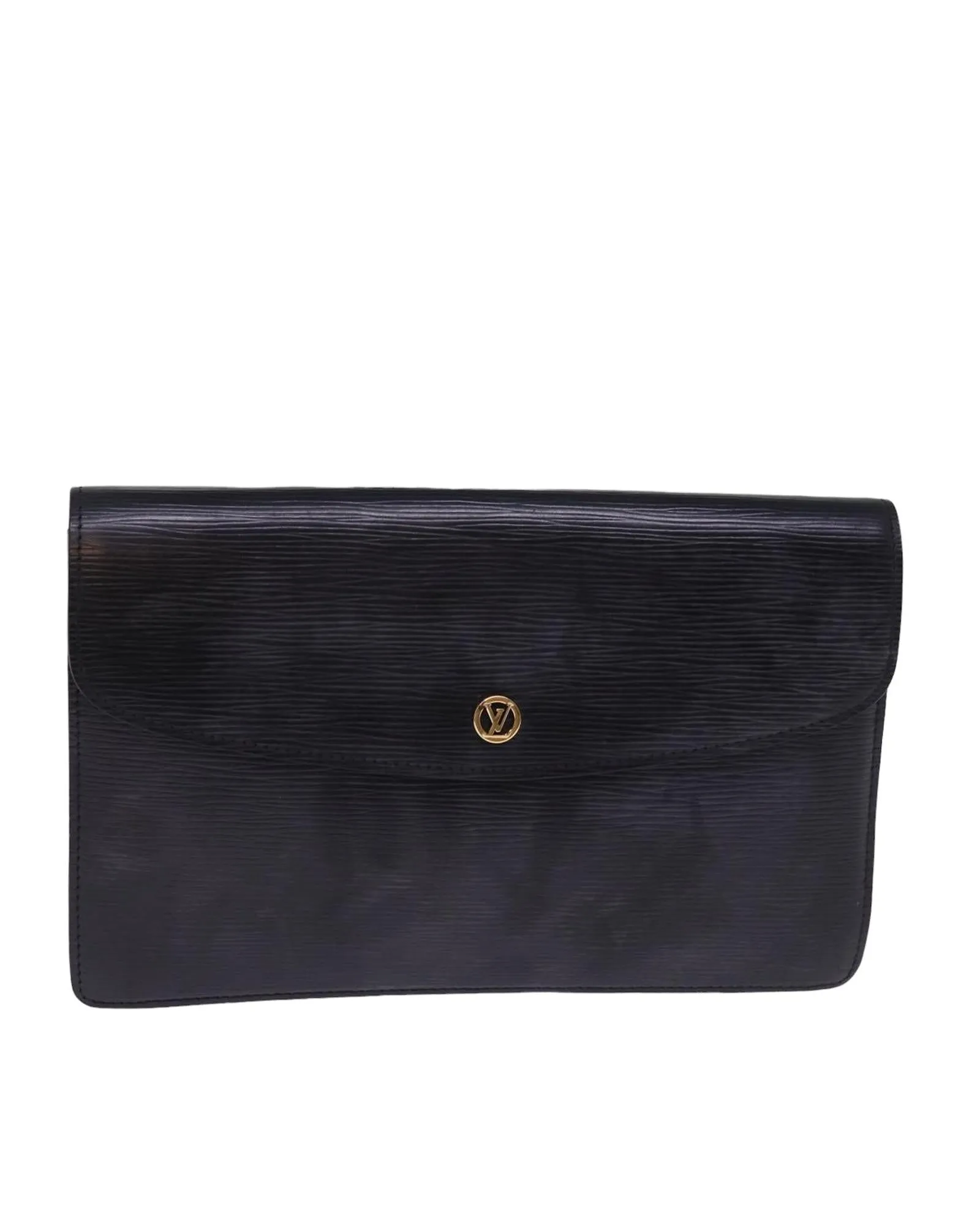 Epi Leather Clutch Bag with Structured Design