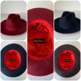 Fedora Wide Flat Brim Monarch Hat Collection