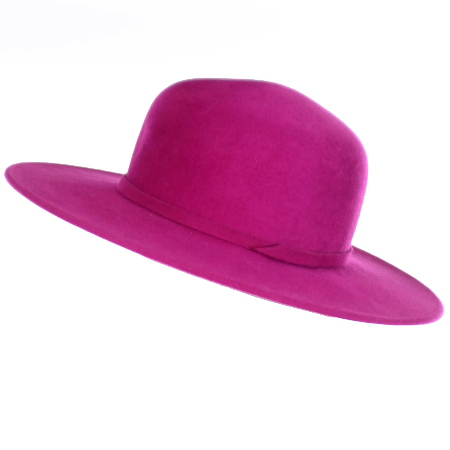 Frank Olive Vintage Fuchsia Felted Wool Wide Brim Hat