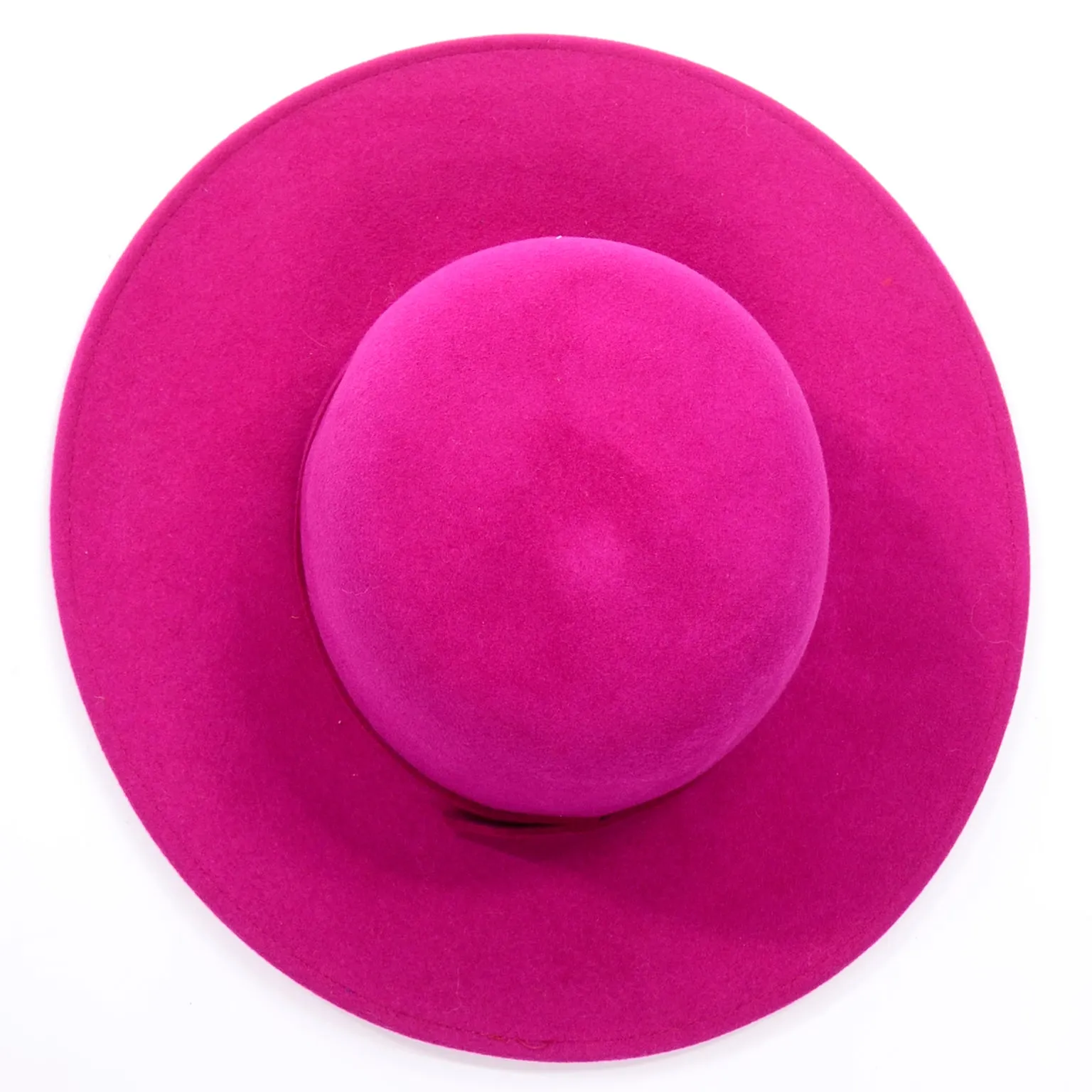 Frank Olive Vintage Fuchsia Felted Wool Wide Brim Hat