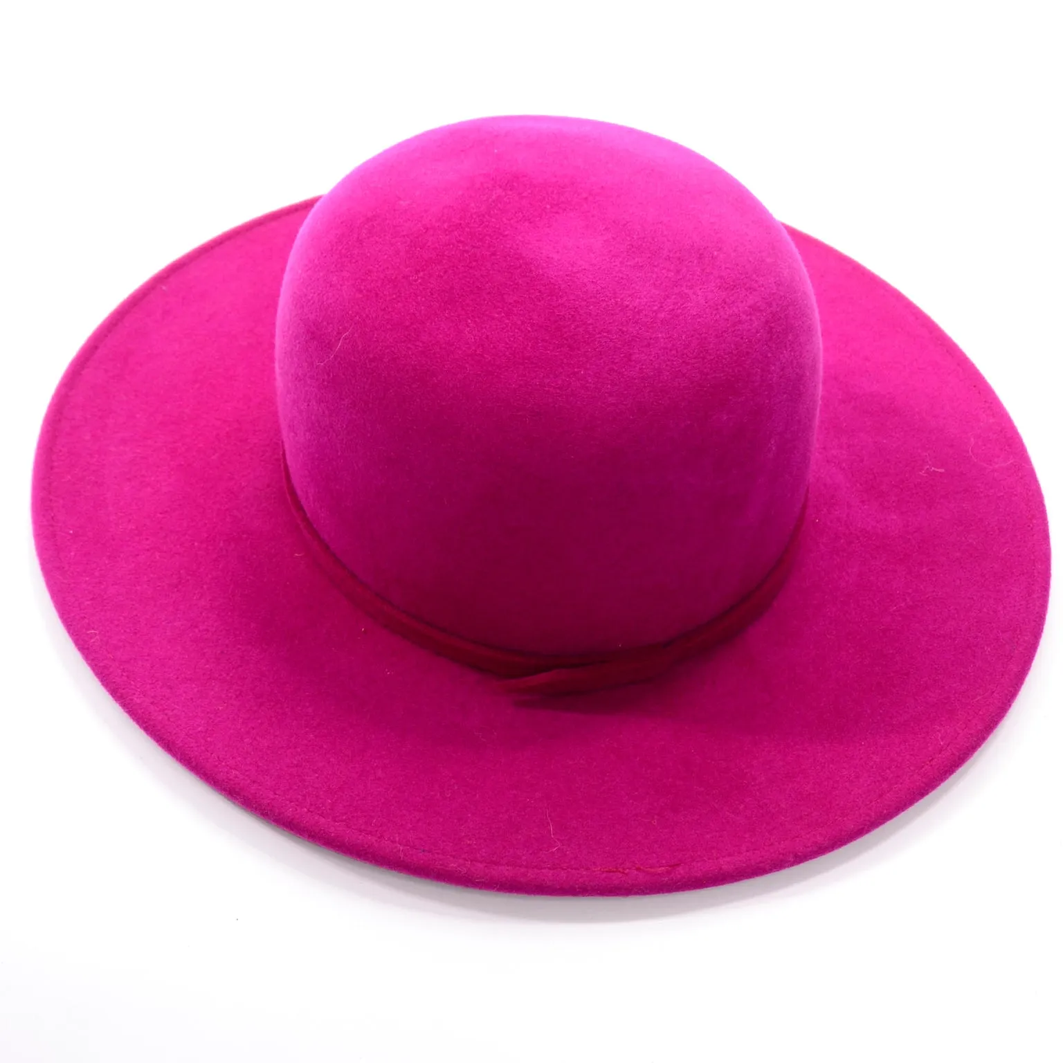 Frank Olive Vintage Fuchsia Felted Wool Wide Brim Hat