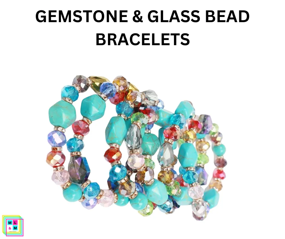 Gemstone & Glass Bead Bracelets