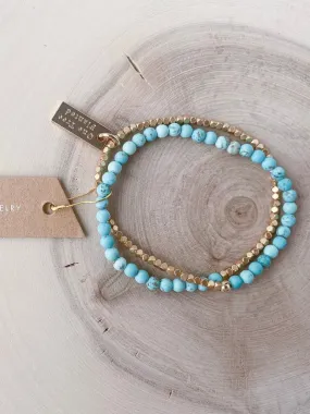 Gemstone Double Wrap | Turquoise Howlite