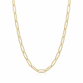 Gold Paperclip Chunky Chain Necklace