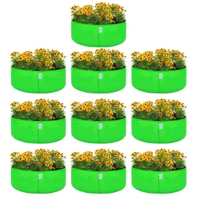 HDPE Uv Protected 260 GSM Round Green Colour Plants Grow Bags Suitable for Terrace and Vegetable Gardening 12x6 Inch Pack of 10 Grow Bags