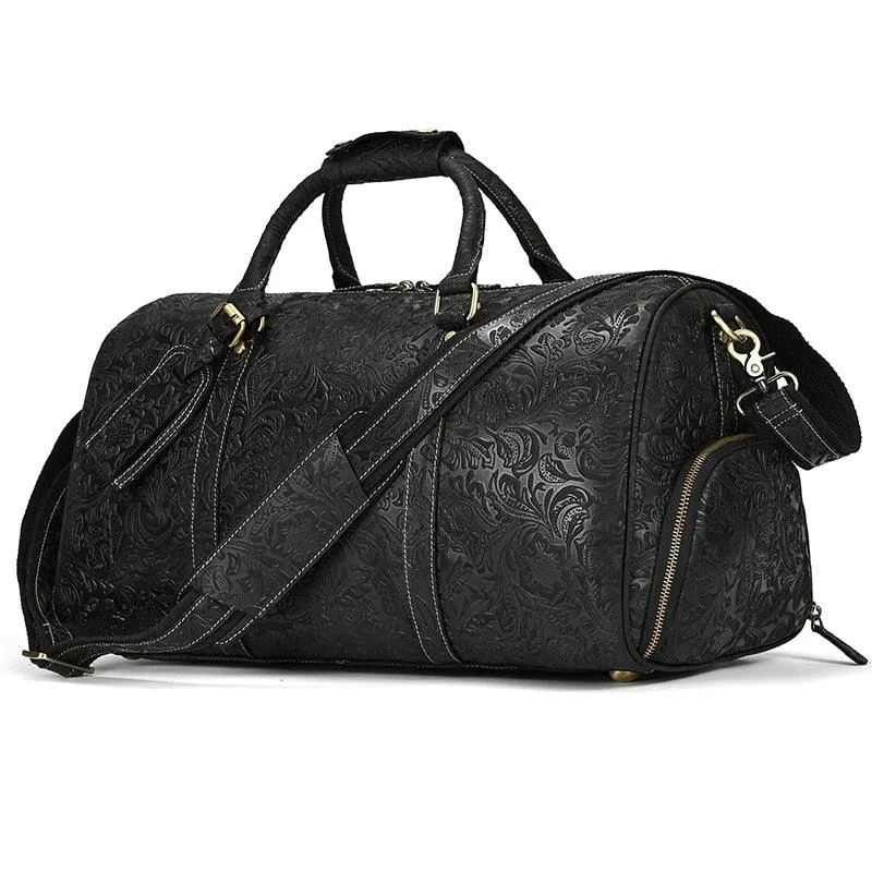 Hot Leather Travel Bag Vintage Leather Duffle Bag With