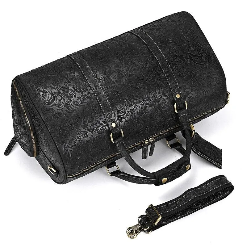 Hot Leather Travel Bag Vintage Leather Duffle Bag With